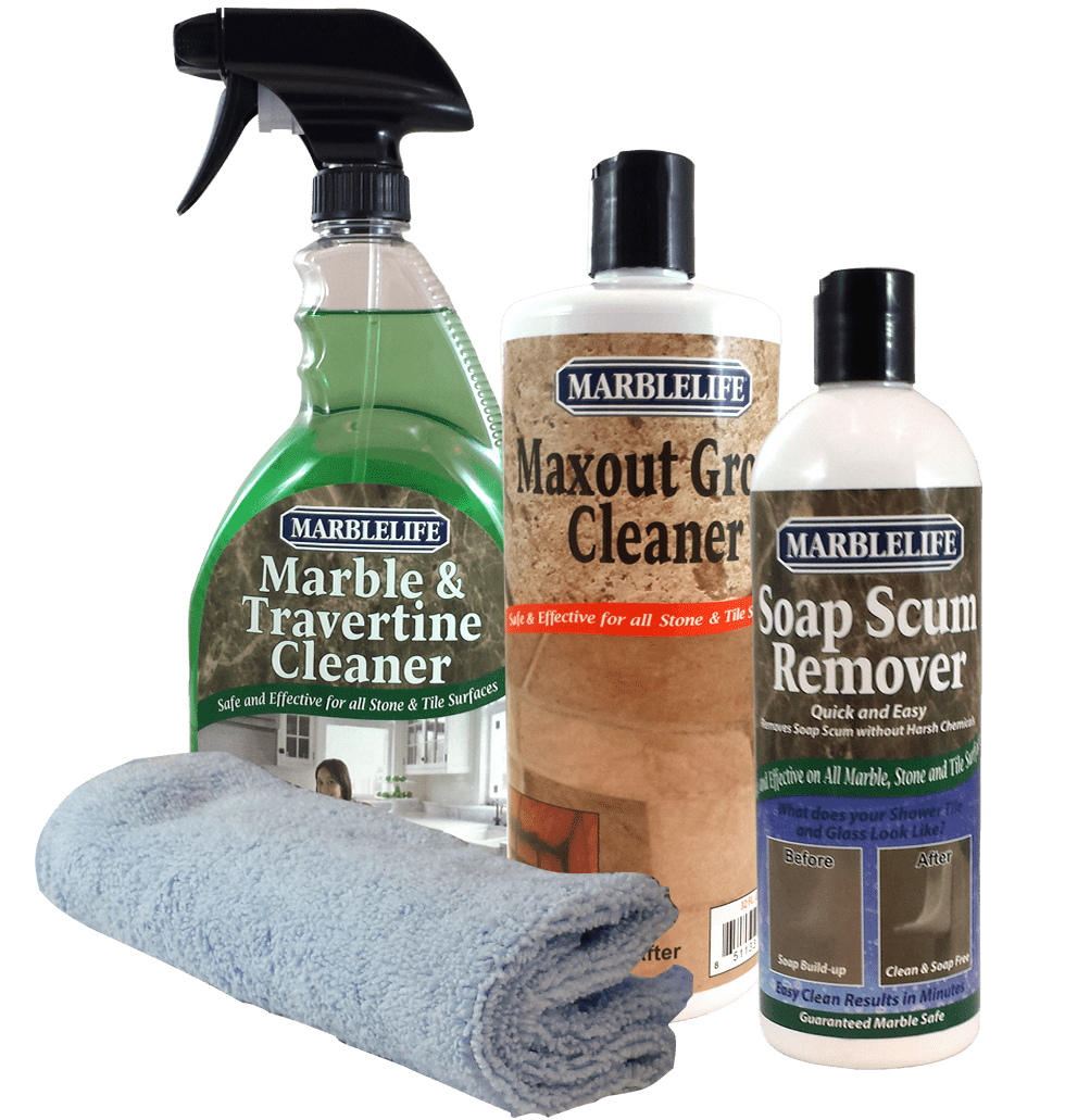 MARBLELIFE® Granite & Quartz 32oz SPRAY Cleaner PLUS 2XREFILL (4 oz) Kit